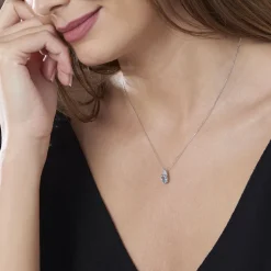 Collier Britney Or Blanc Topaze Et Oxyde De Zirconium