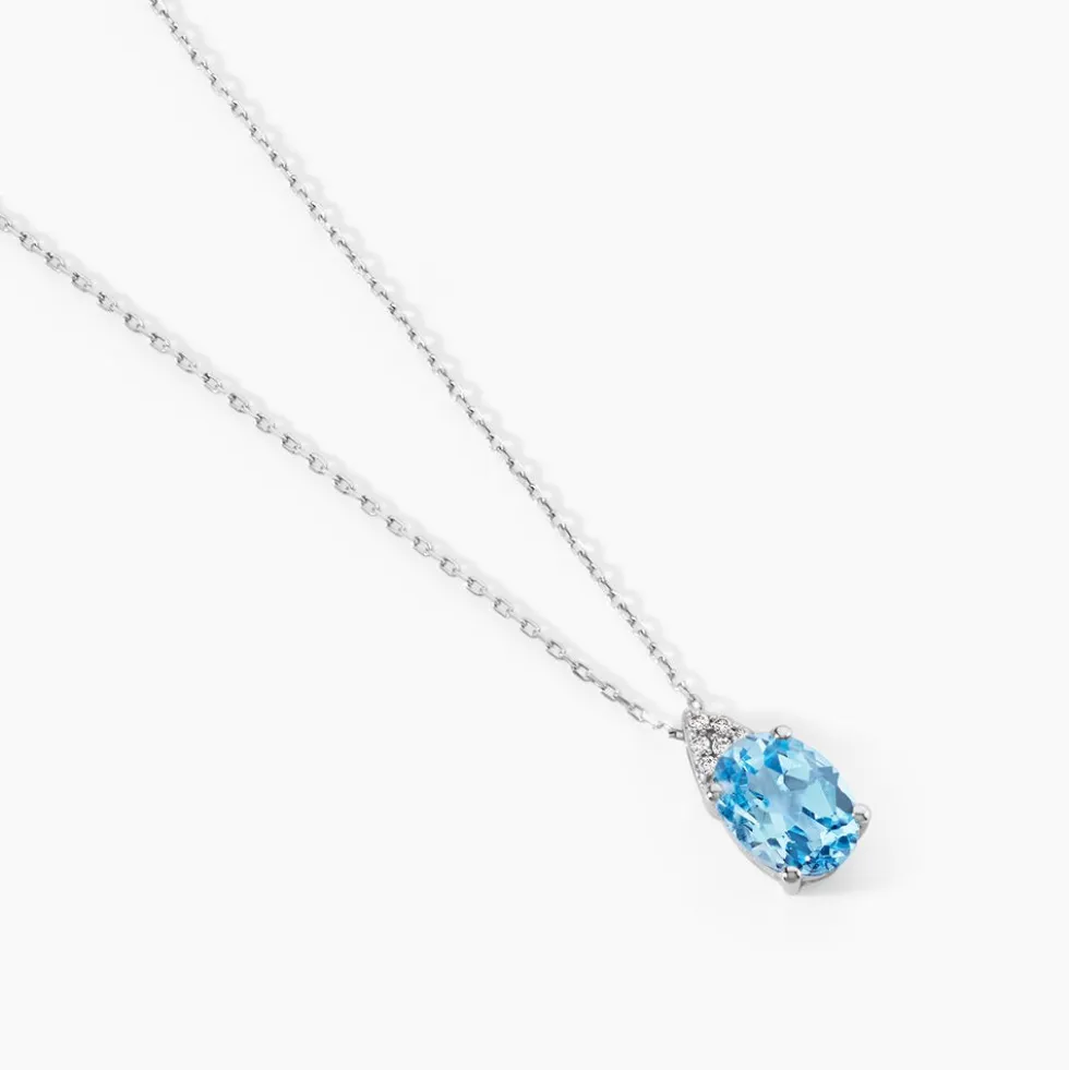 Collier Britney Or Blanc Topaze Et Oxyde De Zirconium