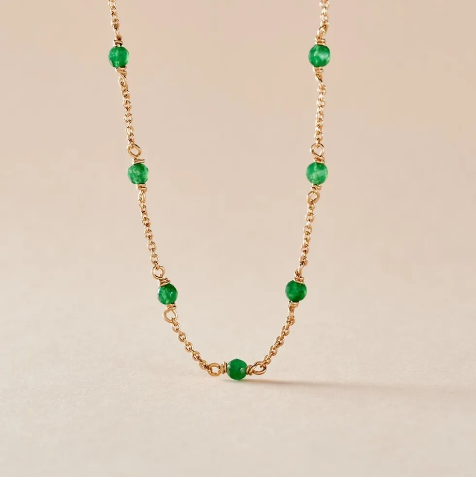 Collier Calliope Plaqué Or Doré Agate