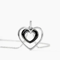 Collier Ceramik Design Argent Blanc Céramique Et Oxyde De Zirconium