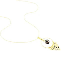 Collier Cercle Or Jaune Perle De Culture De Tahiti