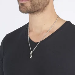 Collier Charlie-rose Acier Blanc