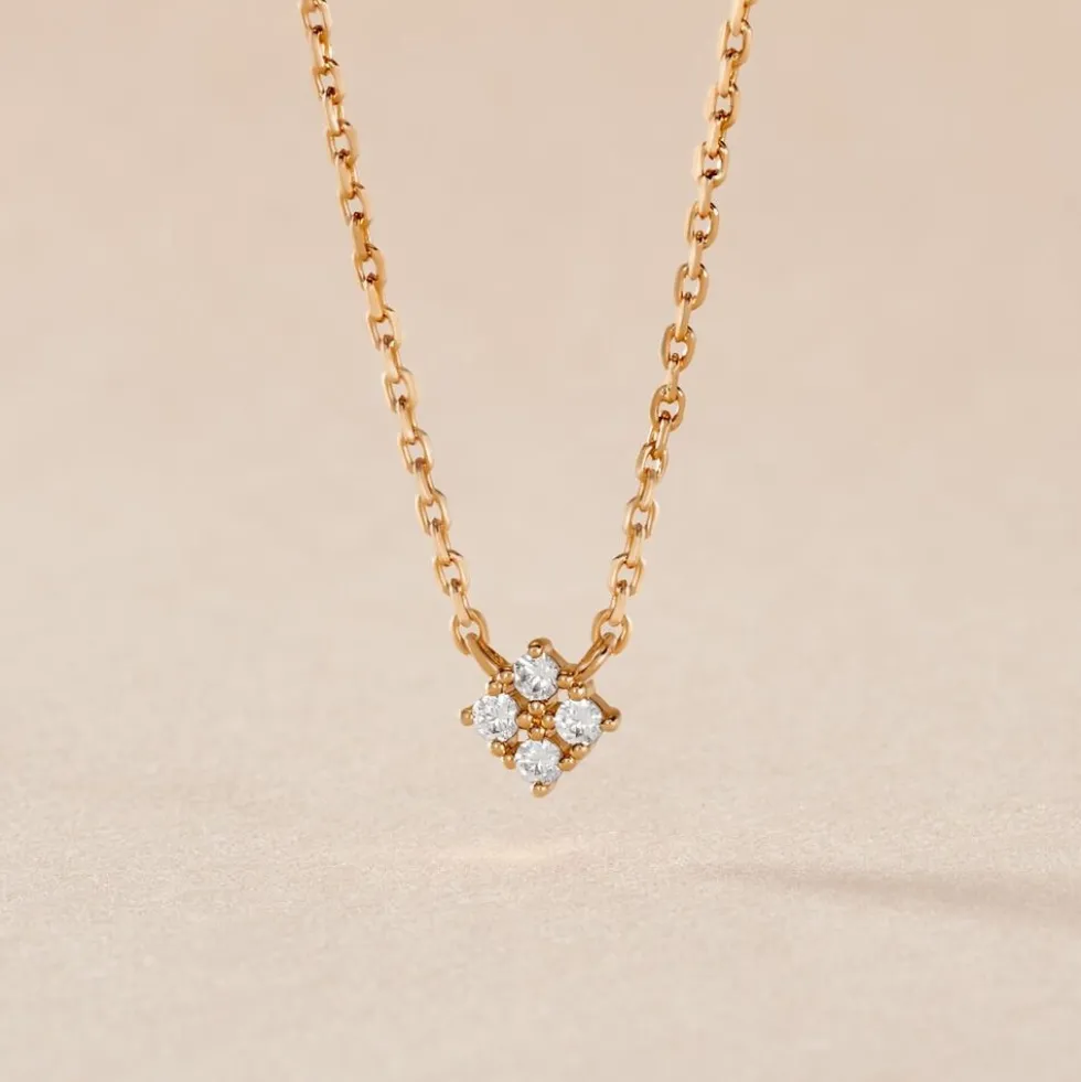 Collier éclat Perlé Plaqué Or Oxyde De Zirconium