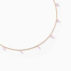Collier Collie Argent Rose Oxyde De Zirconium