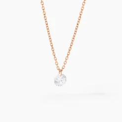 Collier Constantin Argent Rose Oxyde De Zirconium