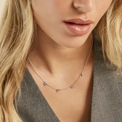Collier Cœur D'amour Argent Blanc