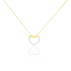 Collier Cœur Or Jaune Diamant