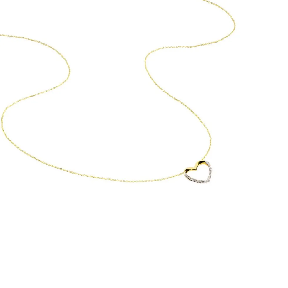 Collier Cœur Or Jaune Diamant