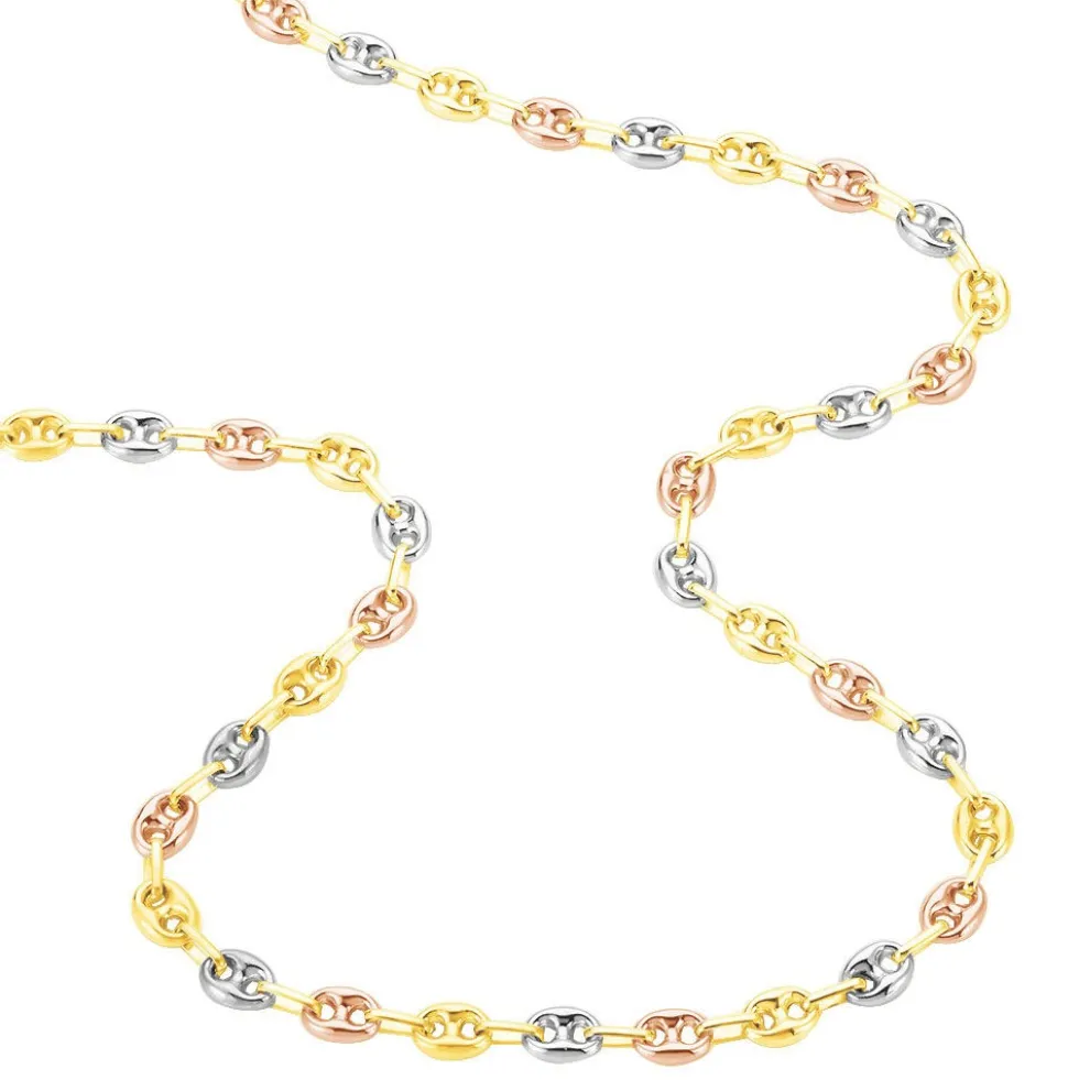Collier Dami Maille Grain De Cafe Or Tricolore