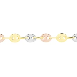 Collier Dami Maille Grain De Cafe Or Tricolore