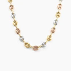 Collier Dami Maille Grain De Cafe Or Tricolore