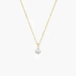 Collier Derby Or Jaune Oxyde De Zirconium