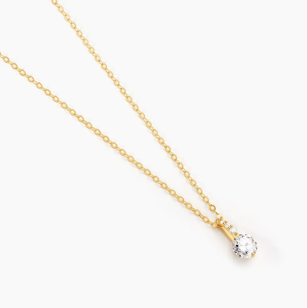 Collier Derby Or Jaune Oxyde De Zirconium
