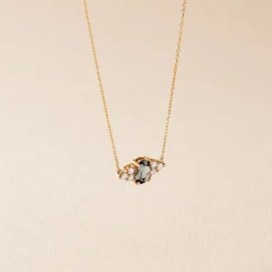 Collier Diapre Or Jaune Topaze Oxyde De Zirconium