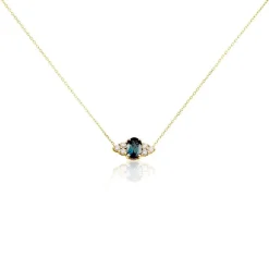 Collier Diapre Or Jaune Topaze Oxyde De Zirconium