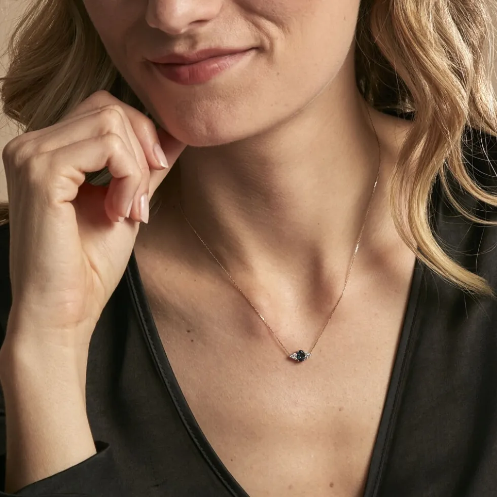 Collier Diapre Or Jaune Topaze Oxyde De Zirconium
