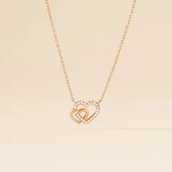 Collier Donatiane Argent Rose Oxyde De Zirconium
