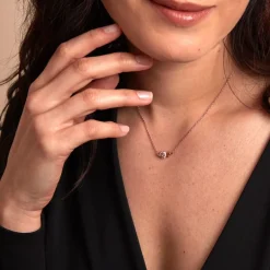 Collier Edenia Argent Rose Oxyde De Zirconium