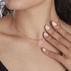 Collier Elea Argent Rose