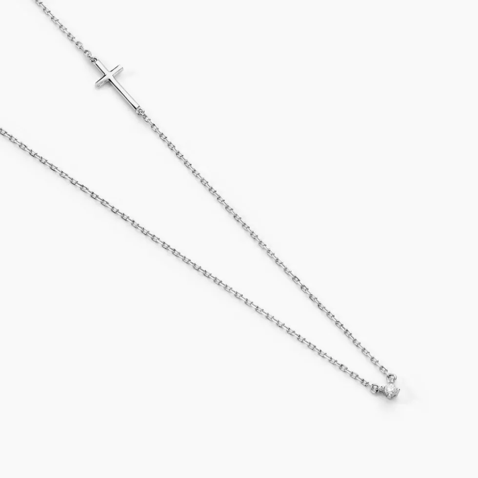 Collier Eloa Argent Blanc Oxyde De Zirconium