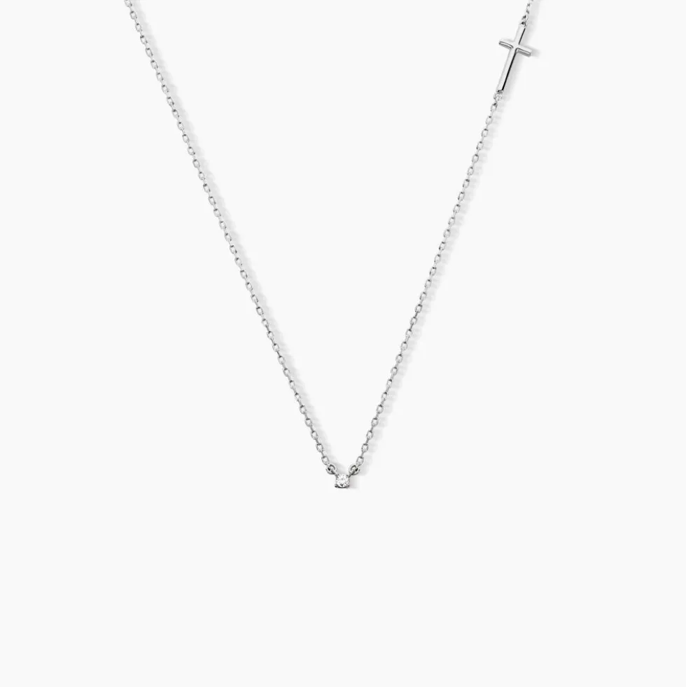 Collier Eloa Argent Blanc Oxyde De Zirconium