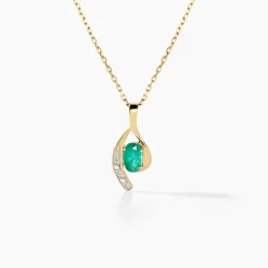 Collier Emotion Or Jaune Emeraude Diamant