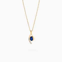 Collier Emotion Or Jaune Saphir Diamant