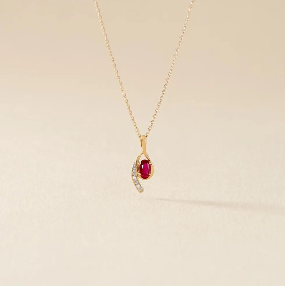 Collier Emotion Or Jaune Rubis Diamant