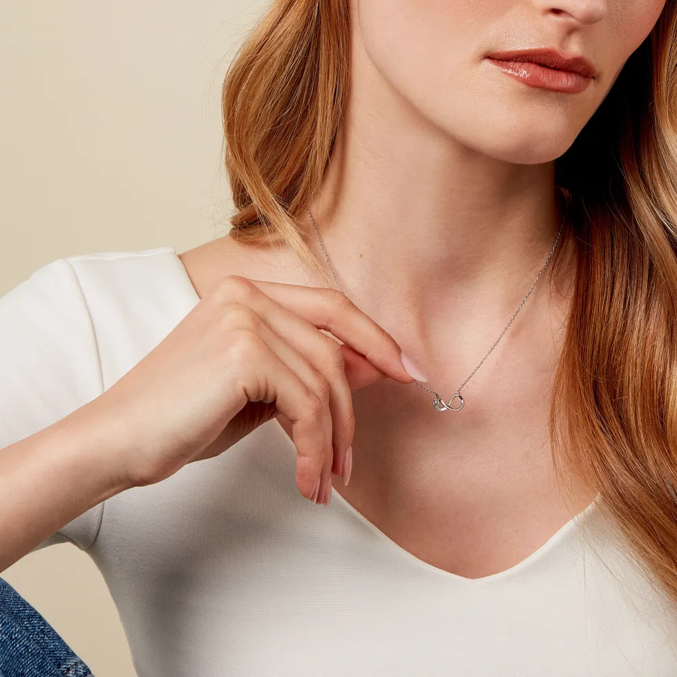 Collier Eryka Argent Blanc Oxyde De Zirconium