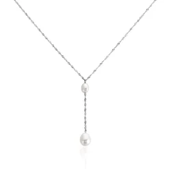 Collier Euphoria Argent Blanc Perle De Culture