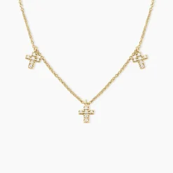 Collier Fatos Plaqué Or Jaune Oxyde De Zirconium