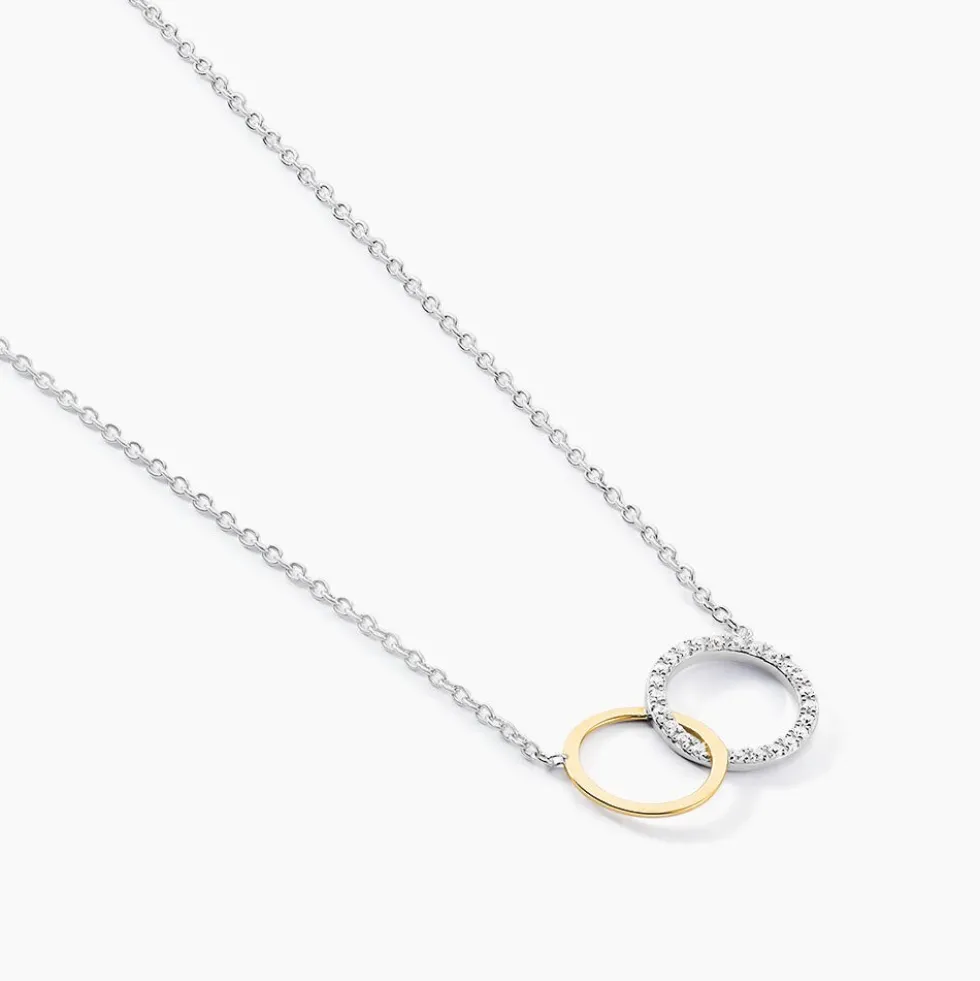 Collier Fei Or Jaune Argent Blanc Oxyde De Zirconium