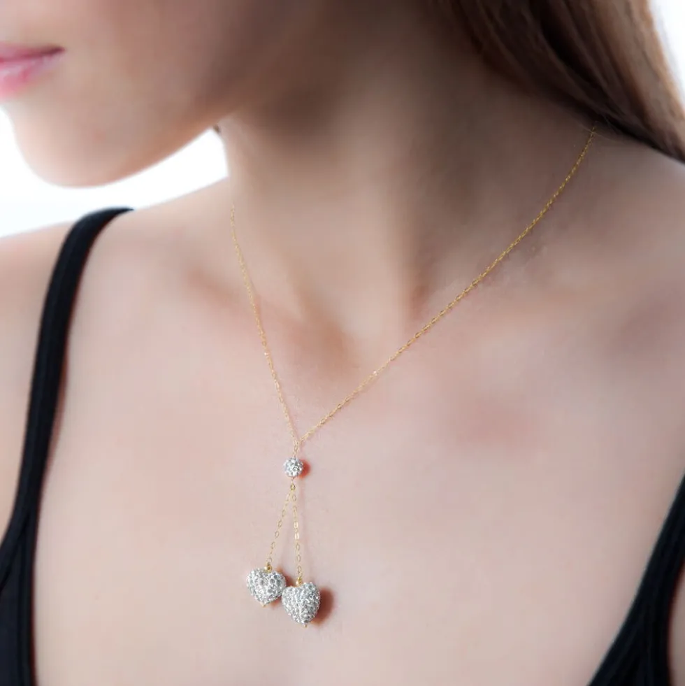 Collier Floranneae Or Jaune Strass