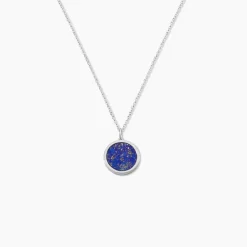 Collier Franzine Argent Blanc Lapis Lazulis