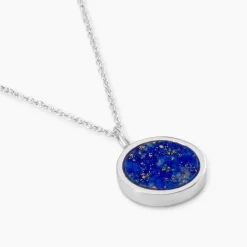 Collier Franzine Argent Blanc Lapis Lazulis