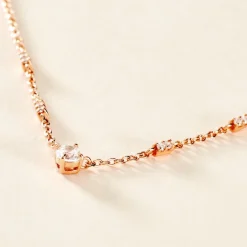 Collier Gemmie Argent Rose Oxyde De Zirconium
