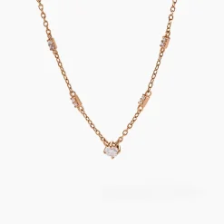 Collier Gemmie Argent Rose Oxyde De Zirconium