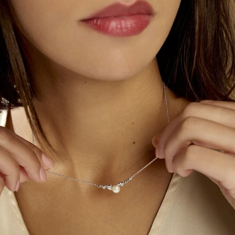 Collier Giambattista Argent Blanc Perle De Culture Oxyde De Zirconium