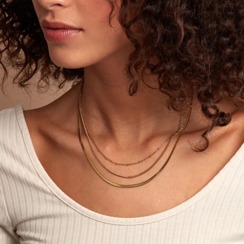 Collier Golden Liana Acier Jaune