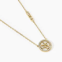 Collier Guess Life In 4G Acier Jaune Oxyde De Zirconium