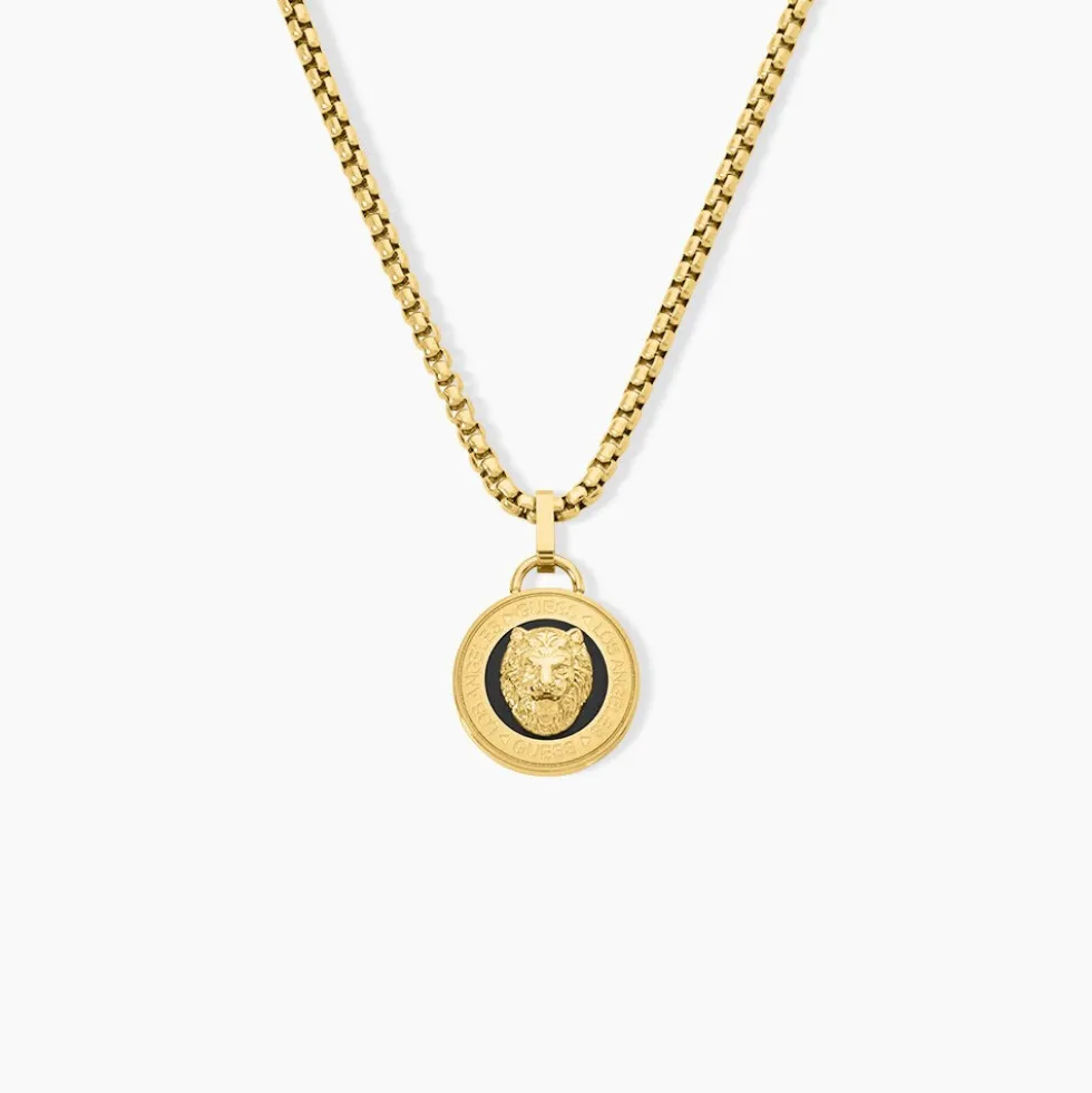 Collier Guess Lion King Acier Jaune