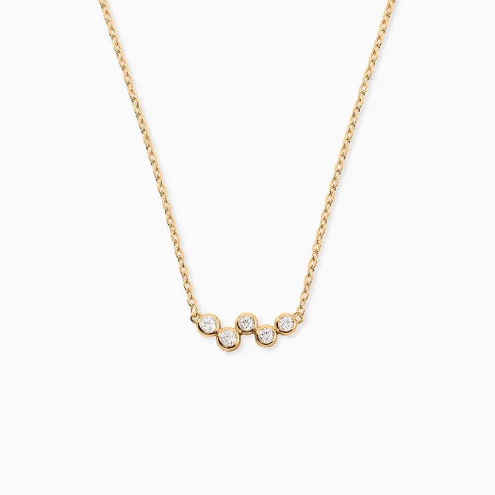 Collier Halo Plaqué Or Jaune Oxyde De Zirconium