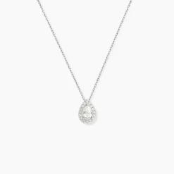 Collier Hildana Or Blanc Oxyde De Zirconium