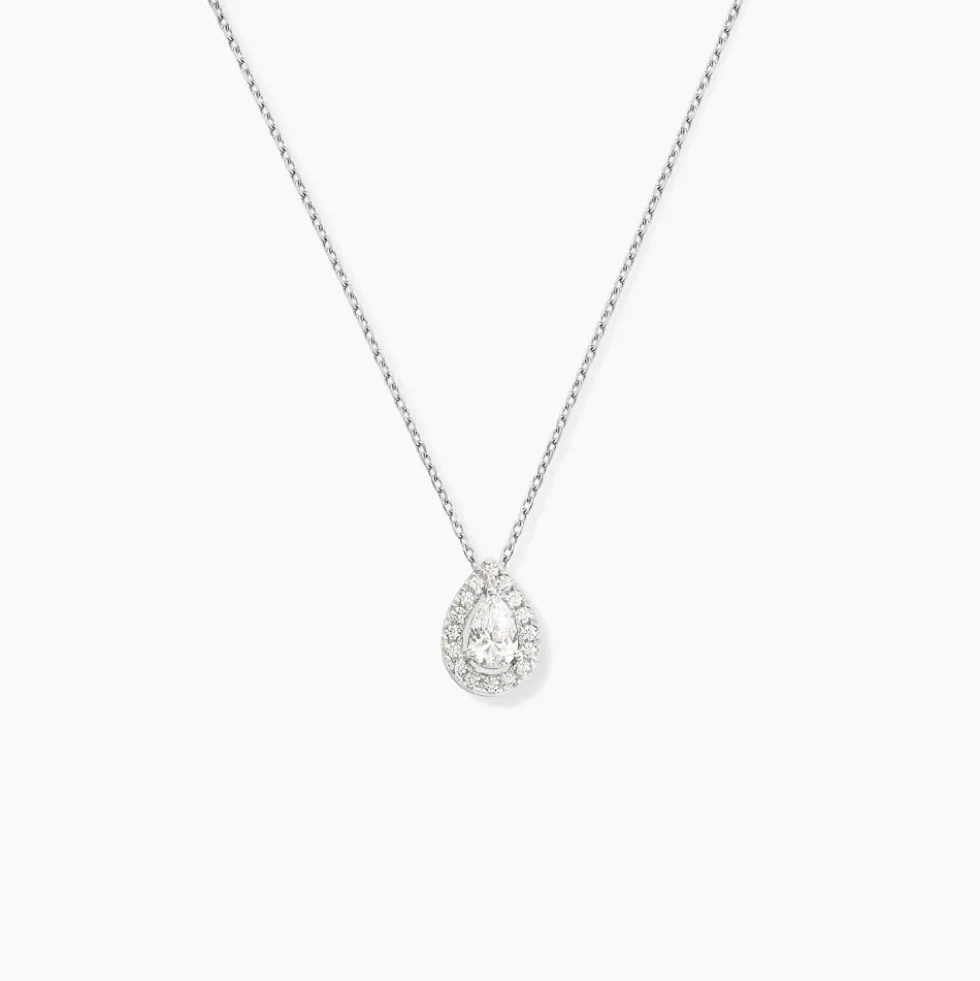Collier Hildana Or Blanc Oxyde De Zirconium