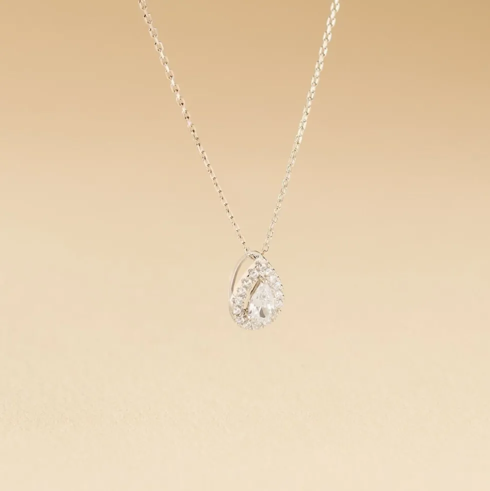 Collier Hildana Or Blanc Oxyde De Zirconium