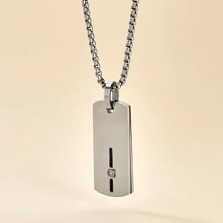 Collier Iefan Acier Blanc Oxyde De Zirconium