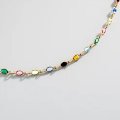 Collier Ilvaae Plaqué Or Jaune Pierre De Synthese