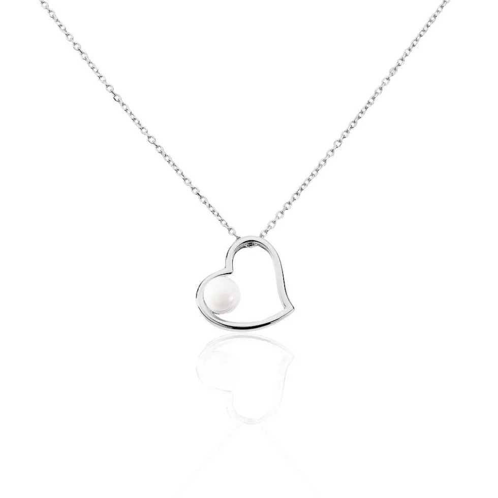 Collier Isalyne Argent Blanc Céramique