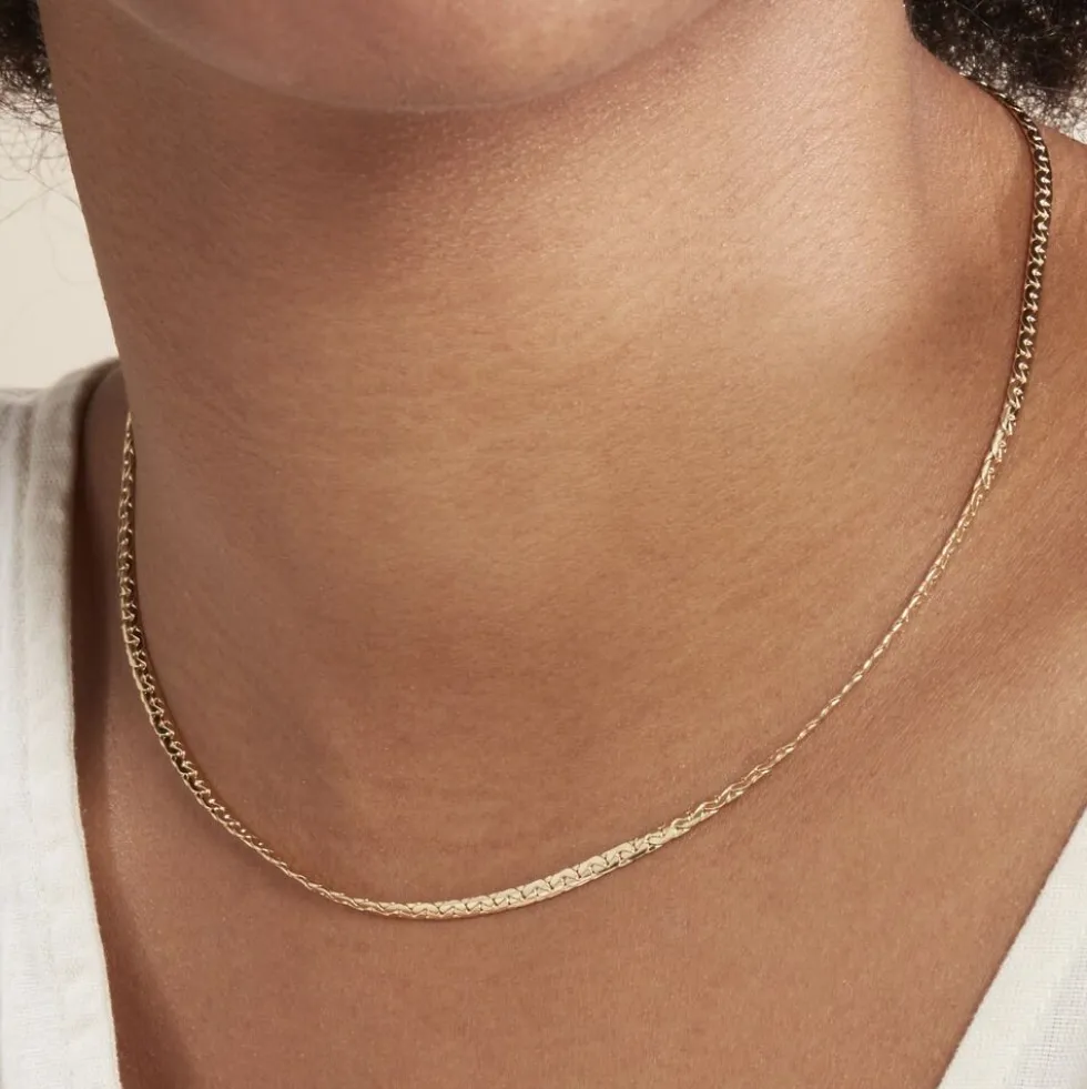 Collier Ivy Maille Haricot Or Jaune