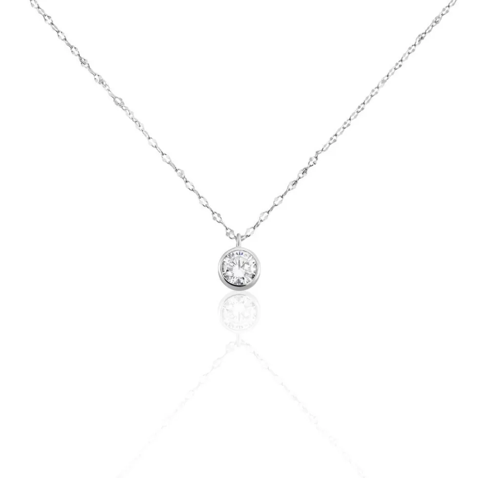 Collier Jaclyn Argent Blanc Oxyde De Zirconium